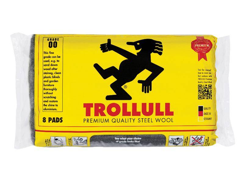 Trollull TRO771274 Extra Large Steel Wool Pads Grade 00 (Pack 8) | Compare The Build