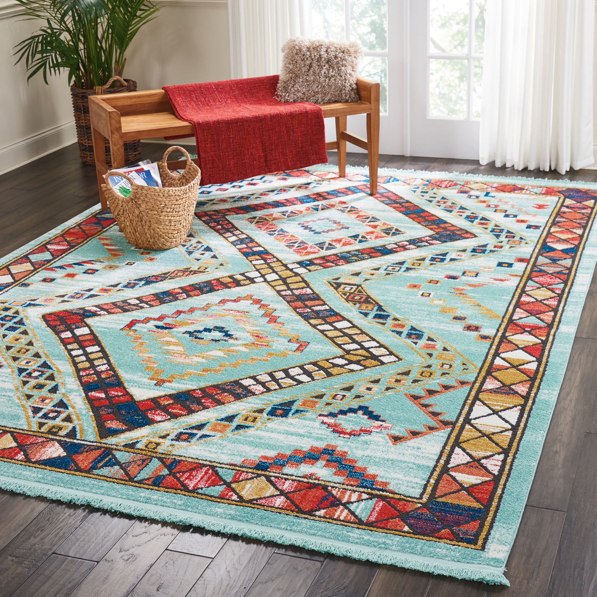 Navajo 2 Rug Blue/Red Price Comparisons | Compare The Build