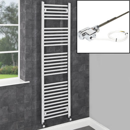 Dual Fuel Square Bar Heated Towel Rail - 1600 x 450mm - Thermostatic Price Comparisons | Compare The Build