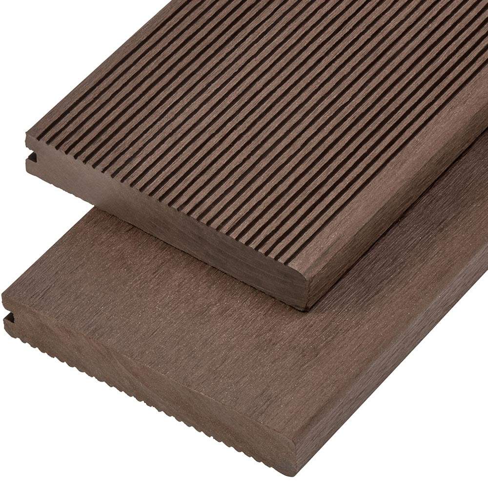 Cladco Solid Bullnose Composite Decking Board 4m - Coffee Brown WPCSC40B | Compare The Build