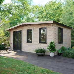 Power Sheds 10 x 18ft Left Hand Door Apex Chalet Log Cabin | Compare The Build