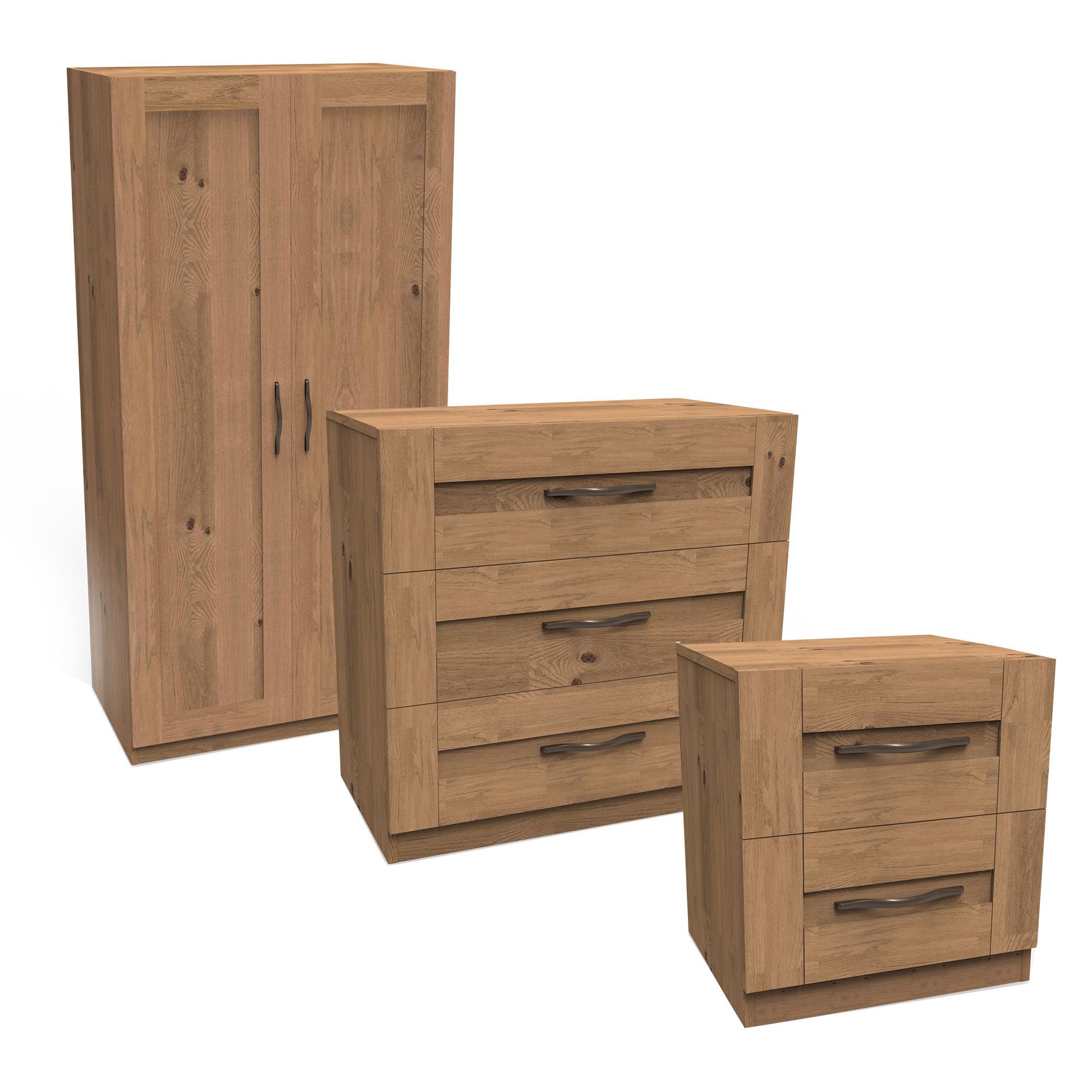 Form Darwin Oak Effect 3 Piece Bedroom Furniture Set Price Comparisons | Compare The Build