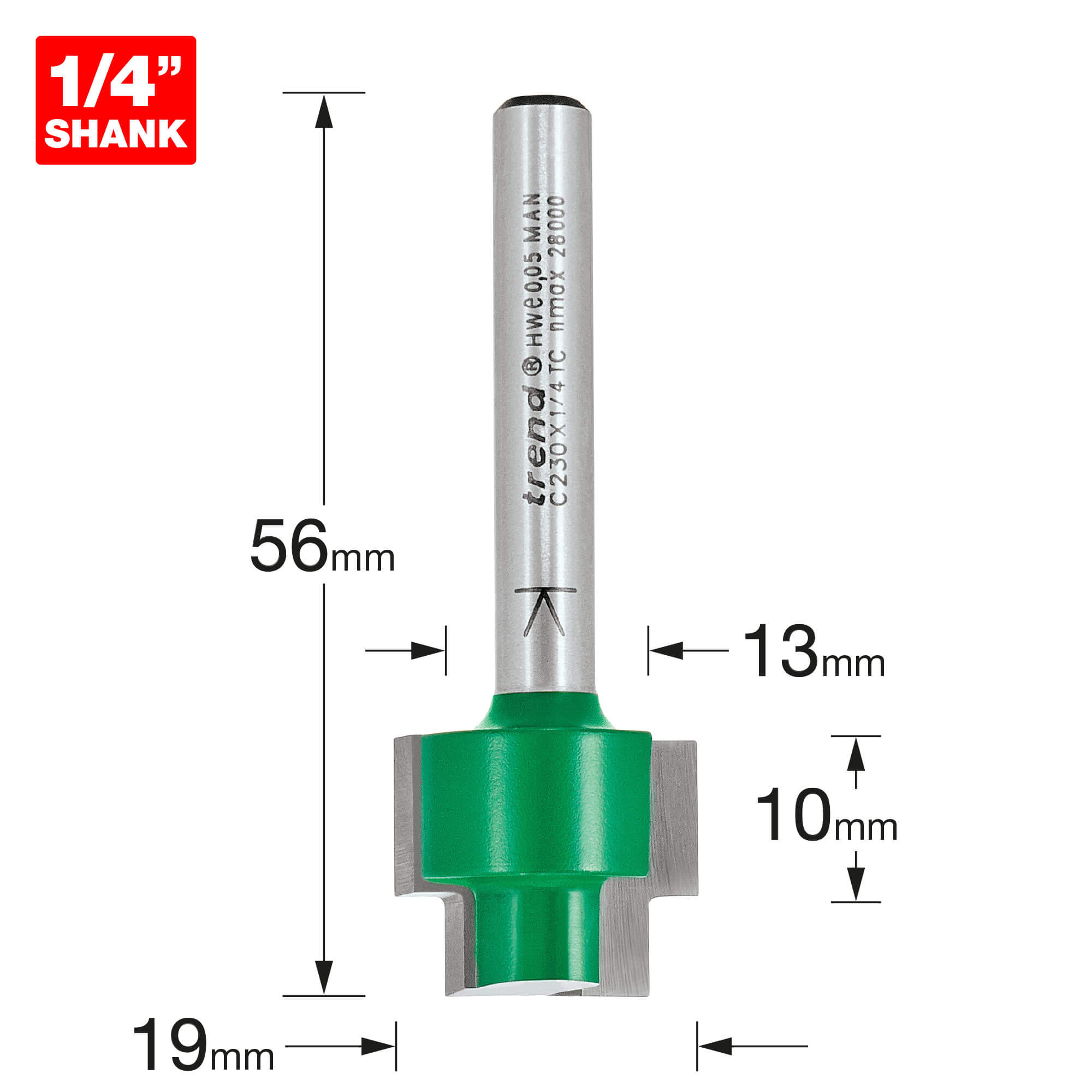 Trend CRAFTPRO Stepped Rebate Router Cutter 13mm 10mm 1/4" Price Comparisons | Compare The Build