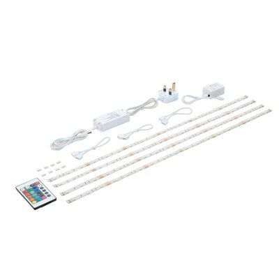 Masterlite White Mains-Powered Led Cabinet Light Ip20 (W)10mm, Pack Of 4 Price Comparisons | Compare The Build