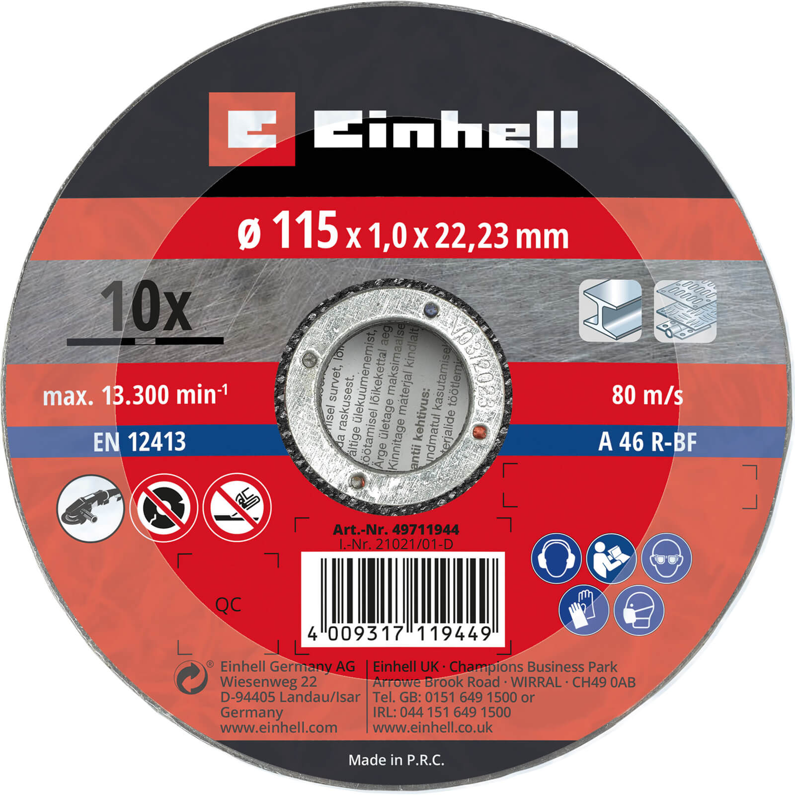 Einhell Thin Metal Cutting Angle Grinder Disc 115mm Pack of 10 Price Comparisons | Compare The Build