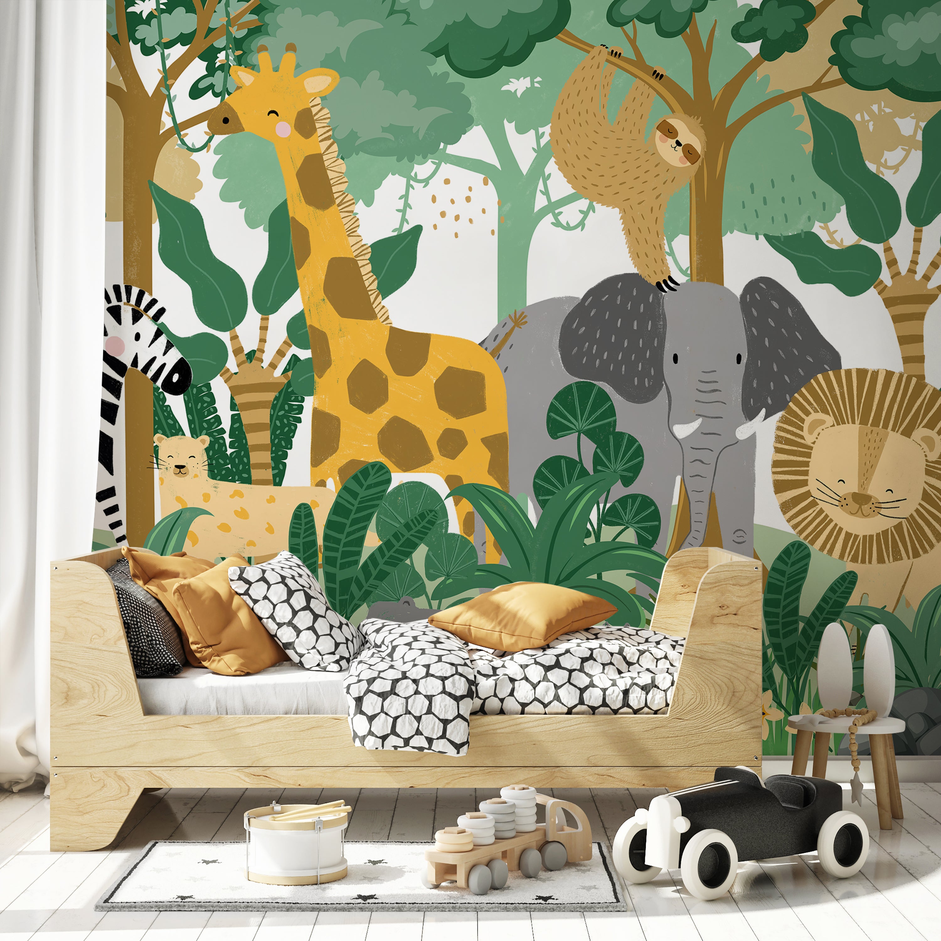 Animal Safari Large Mural Green Price Comparisons | Compare The Build