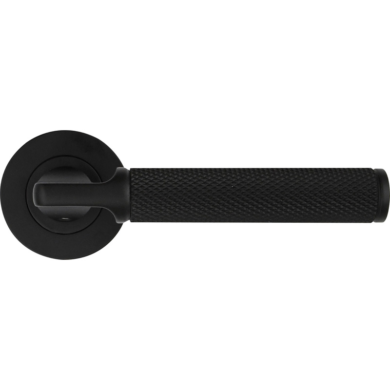 Stanza Bilbao Lever on Rose Door Handles Matt (Pair) in Black Aluminium Price Comparisons | Compare The Build