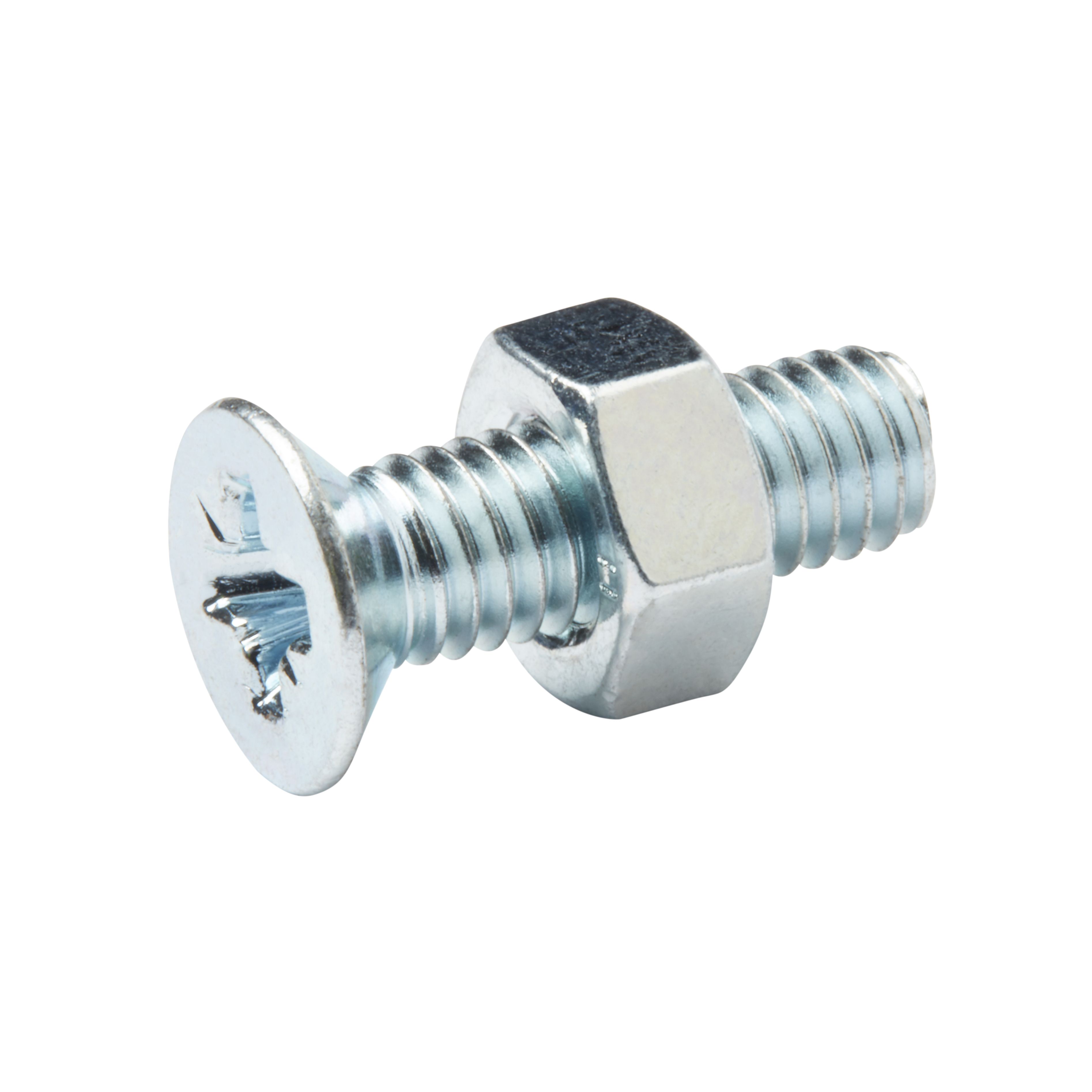 Diall M6 Carbon Steel Countersunk Machine Screw & Nut (L)20mm, Pack Of 20 Price Comparisons | Compare The Build