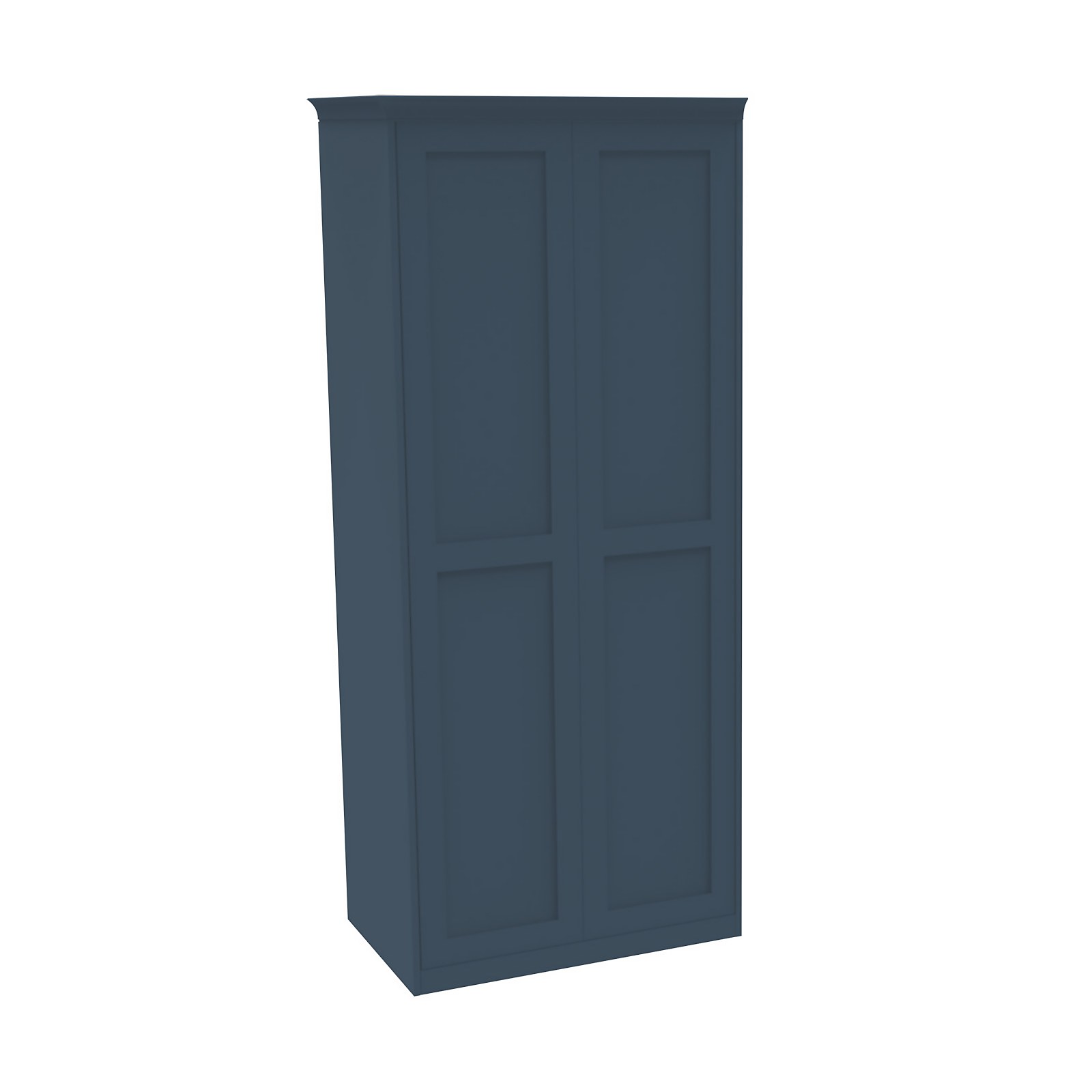 House Beautiful Realm Fitted Look Double Wardrobe, Grey Carcass - Navy Blue Shaker Doors (W) 1001mm x (H) 2256mm Price Comparisons | Compare The Build