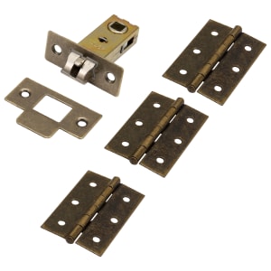 Light Duty Hinge & Latch Pack - Antique Brass Price Comparisons | Compare The Build