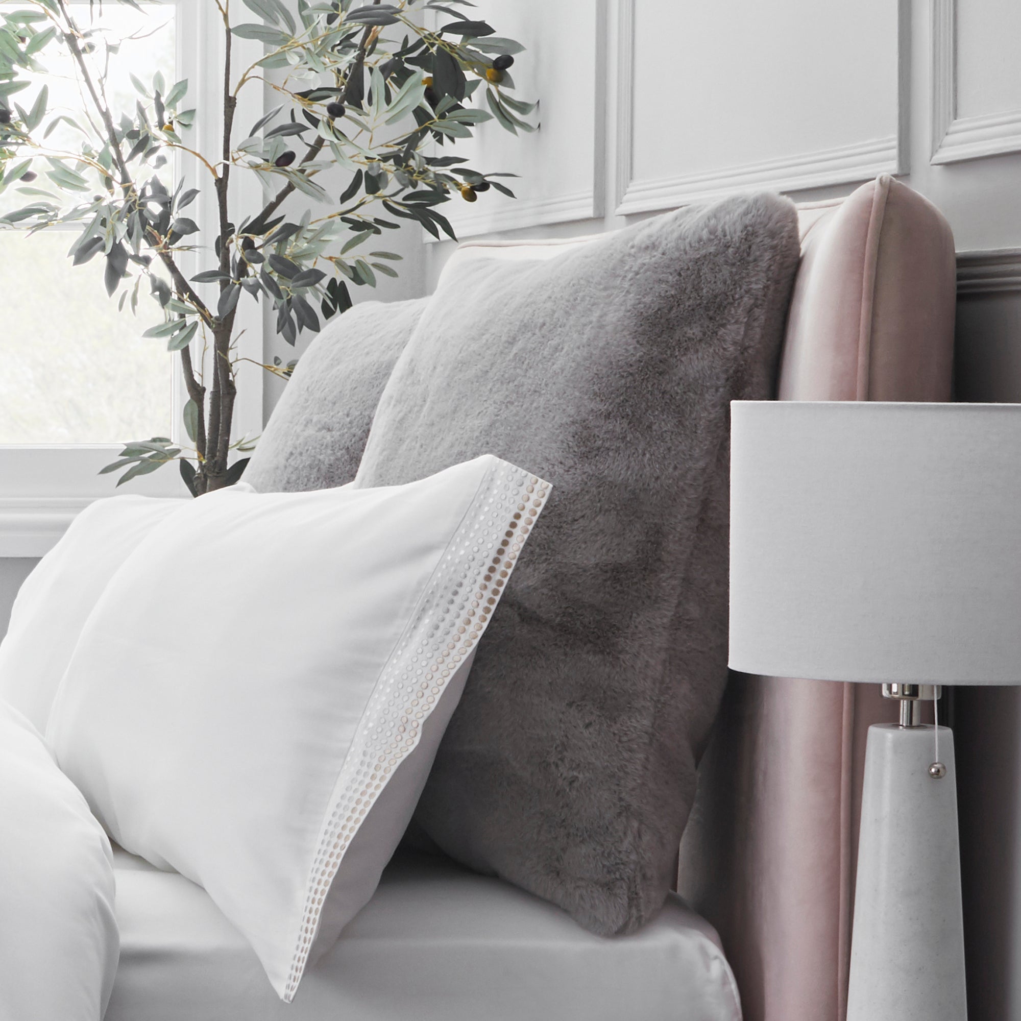 Dorma Purity Faux Fur Grey Continental Pillowcase Grey Price Comparisons | Compare The Build