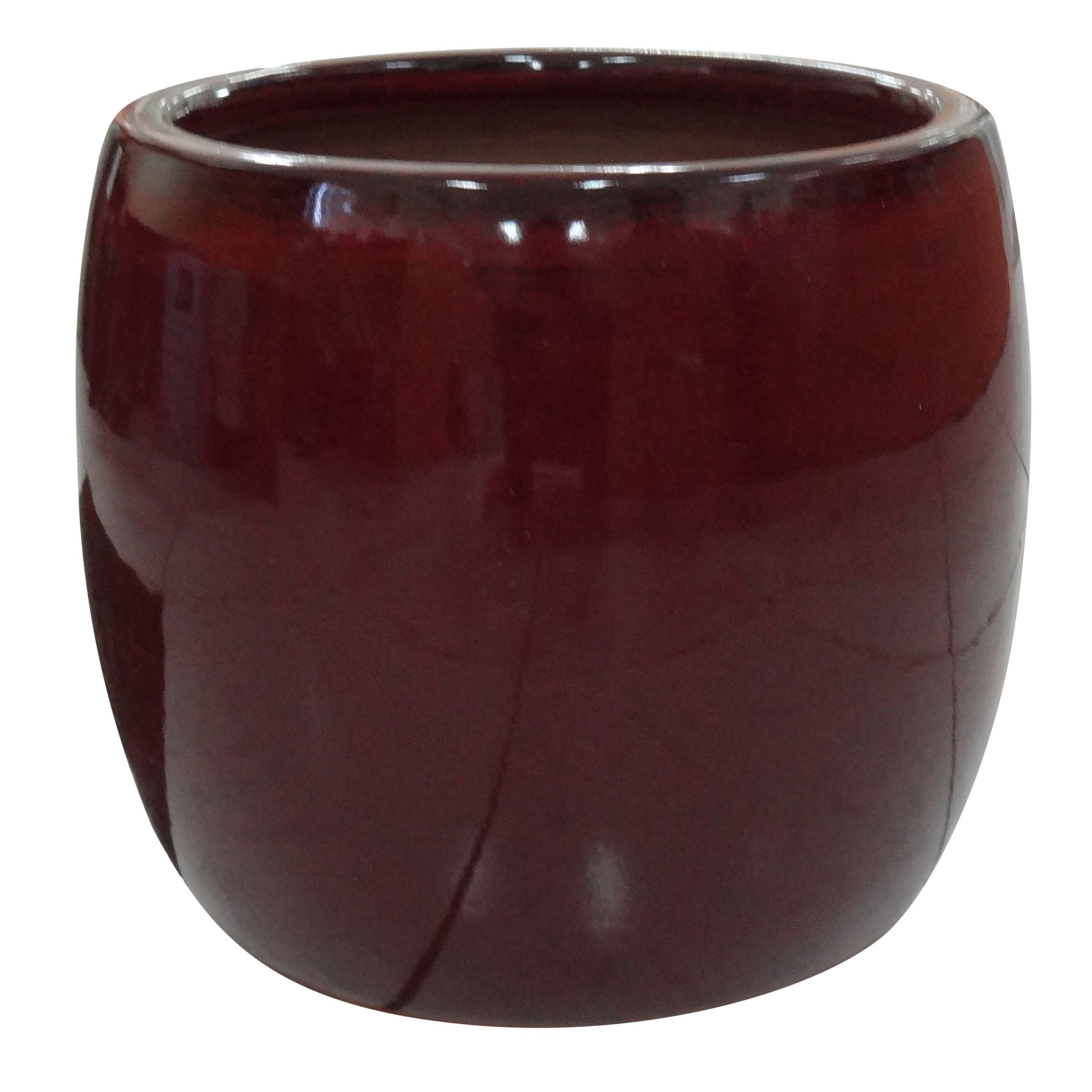 Verve Winterbourne Round Glazed Dark Red Plant Pot (H)180mm (Dia)210mm Price Comparisons | Compare The Build