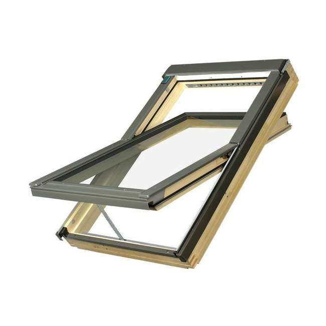 Fakro FTP-V P2/02 Z-Wave Pine Centre Pivot Window - 55cm x 98cm 876G02 Price Comparisons | Compare The Build
