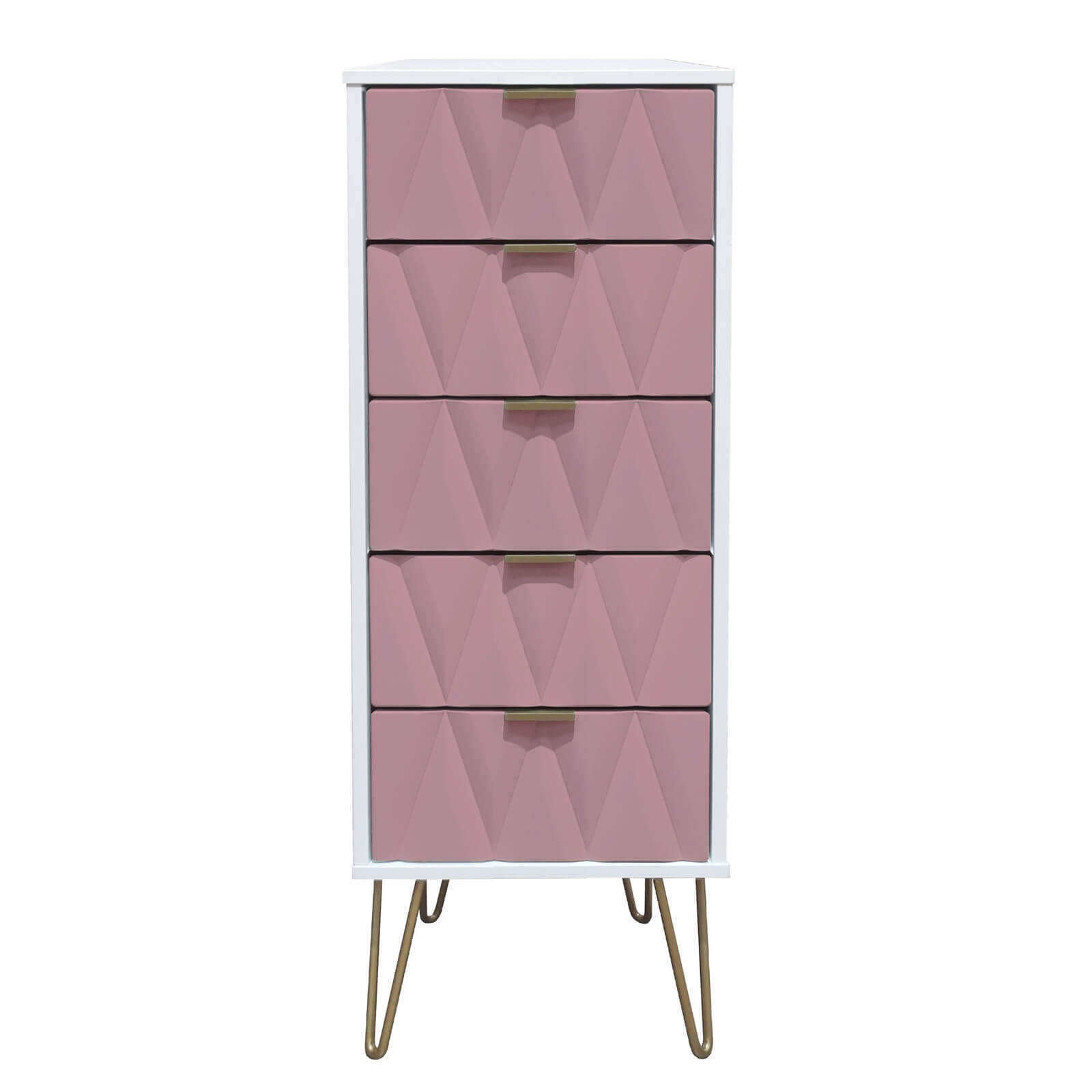 Ice 5 Drawer Bedside Table - Pink Price Comparisons | Compare The Build