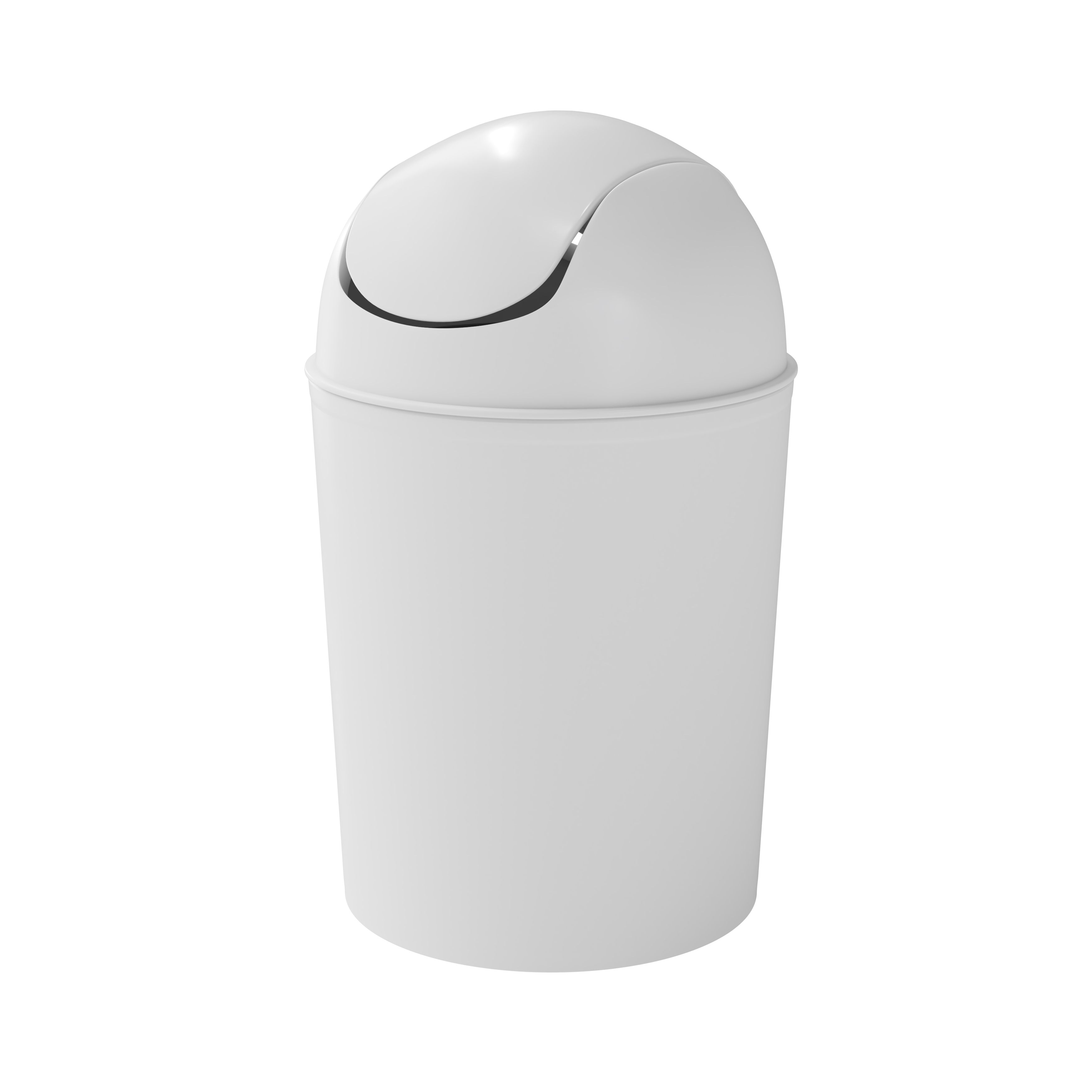 Glomma White Polypropylene Round Bathroom Swing Top Lid Bin, 5L | Compare The Build