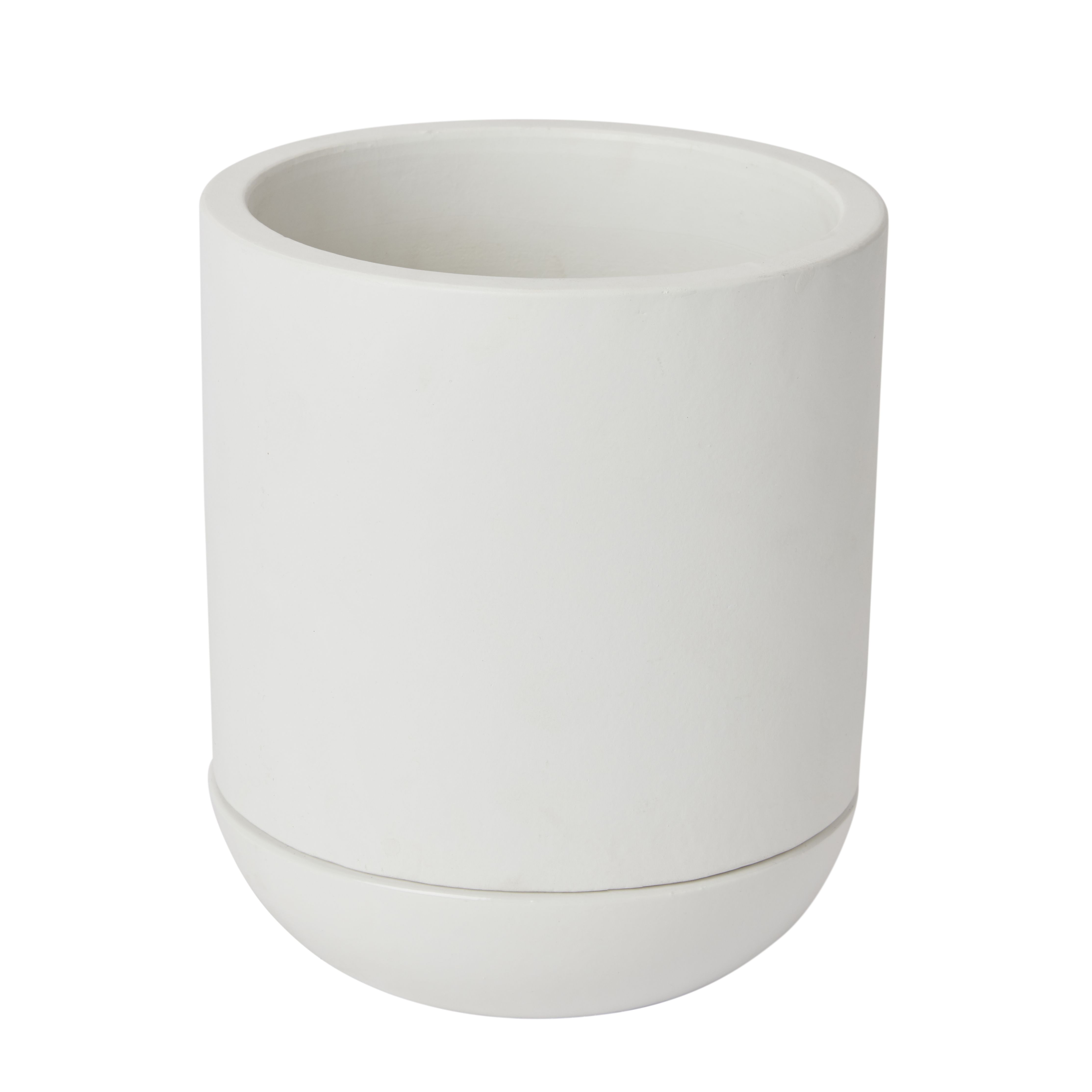 GoodHome White Terracotta Circular Plant Pot (Dia)15.4Cm | Compare The Build