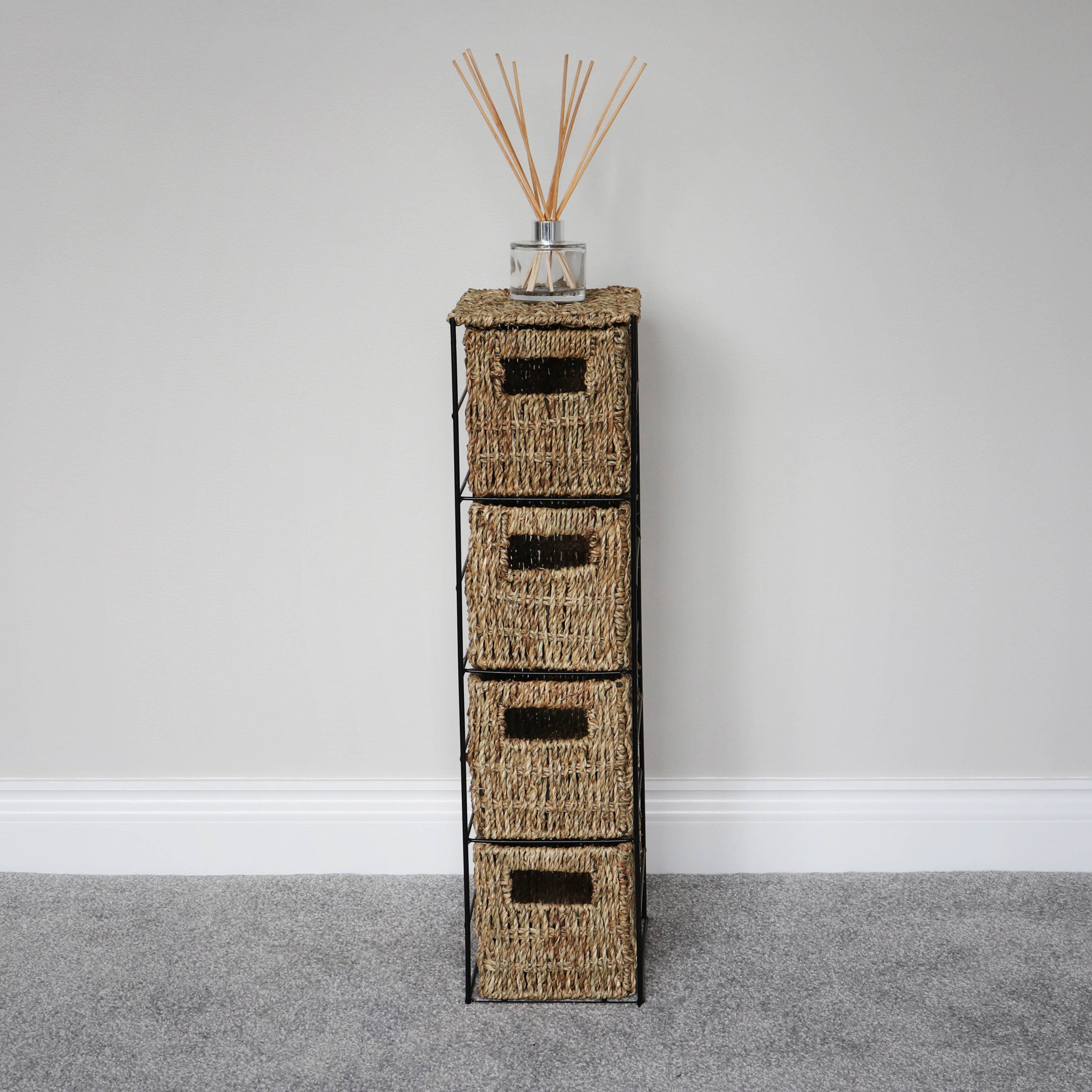 JVL Seagrass 4 Drawer Storage Tower Natural Price Comparisons | Compare The Build