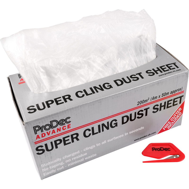 Prodec Advance Super Cling Dust Sheet 4m x 50m in Clear Polythene Price Comparisons | Compare The Build