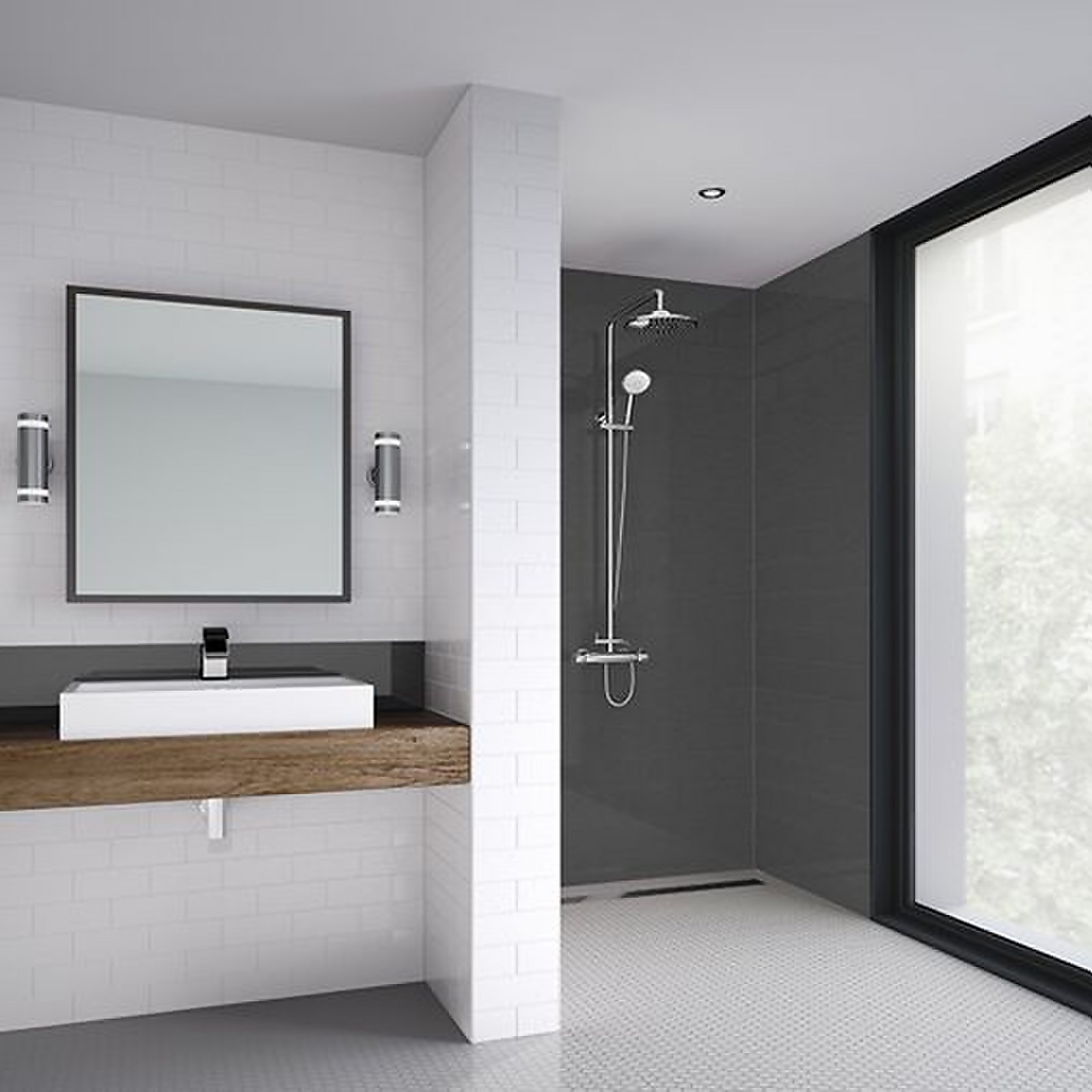 Wetwall Brushed Black - 1220mm - Shower Panel - Composite Price Comparisons | Compare The Build