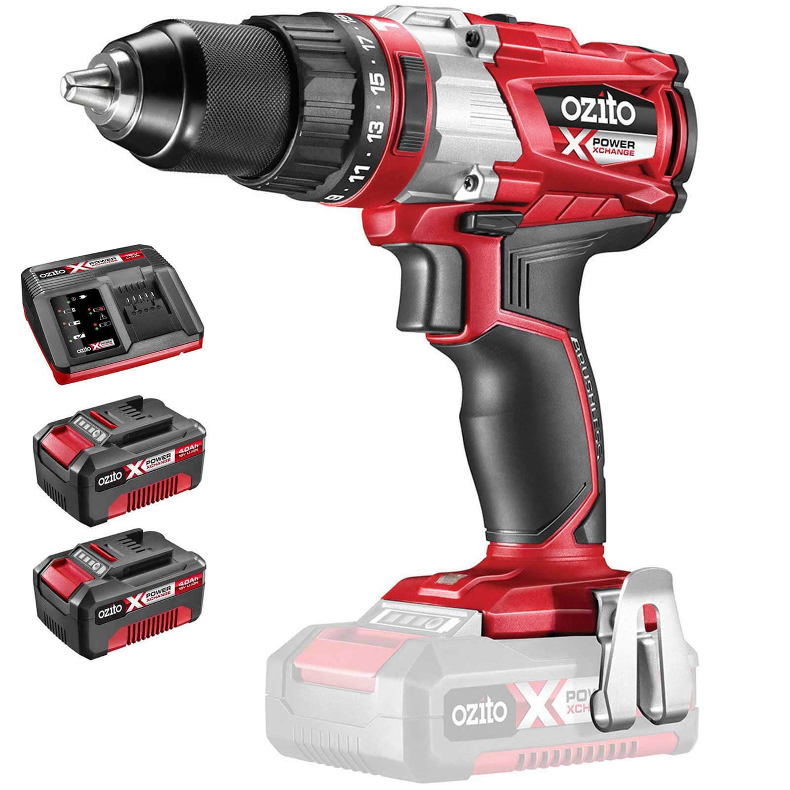 Ozito PXBHS 18v Cordless Brushless Combi Drill 2 x 4ah Li-ion Charger No Case Price Comparisons | Compare The Build