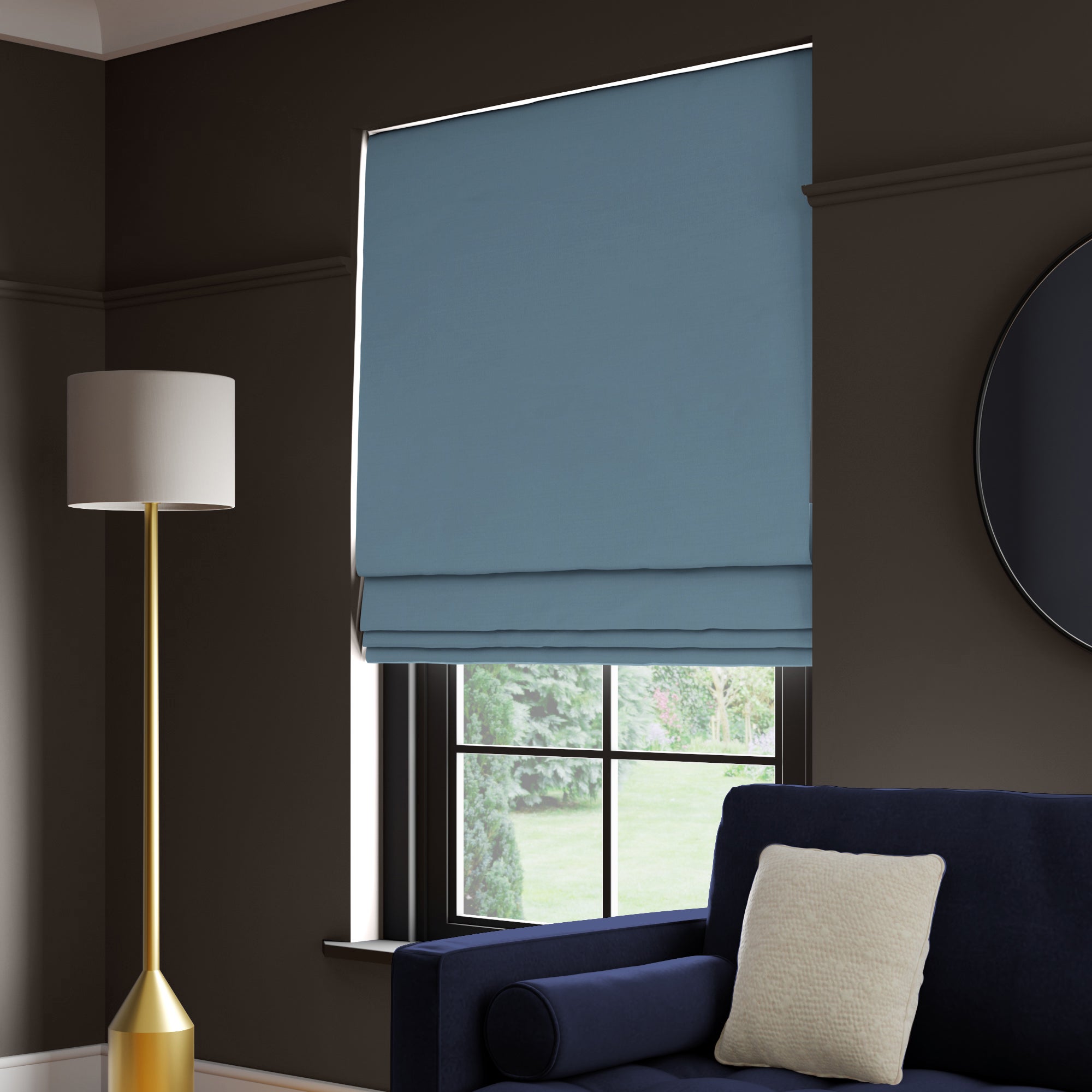 Panama Cotton Made to Measure Roman Blind Panama Blue Price Comparisons | Compare The Build