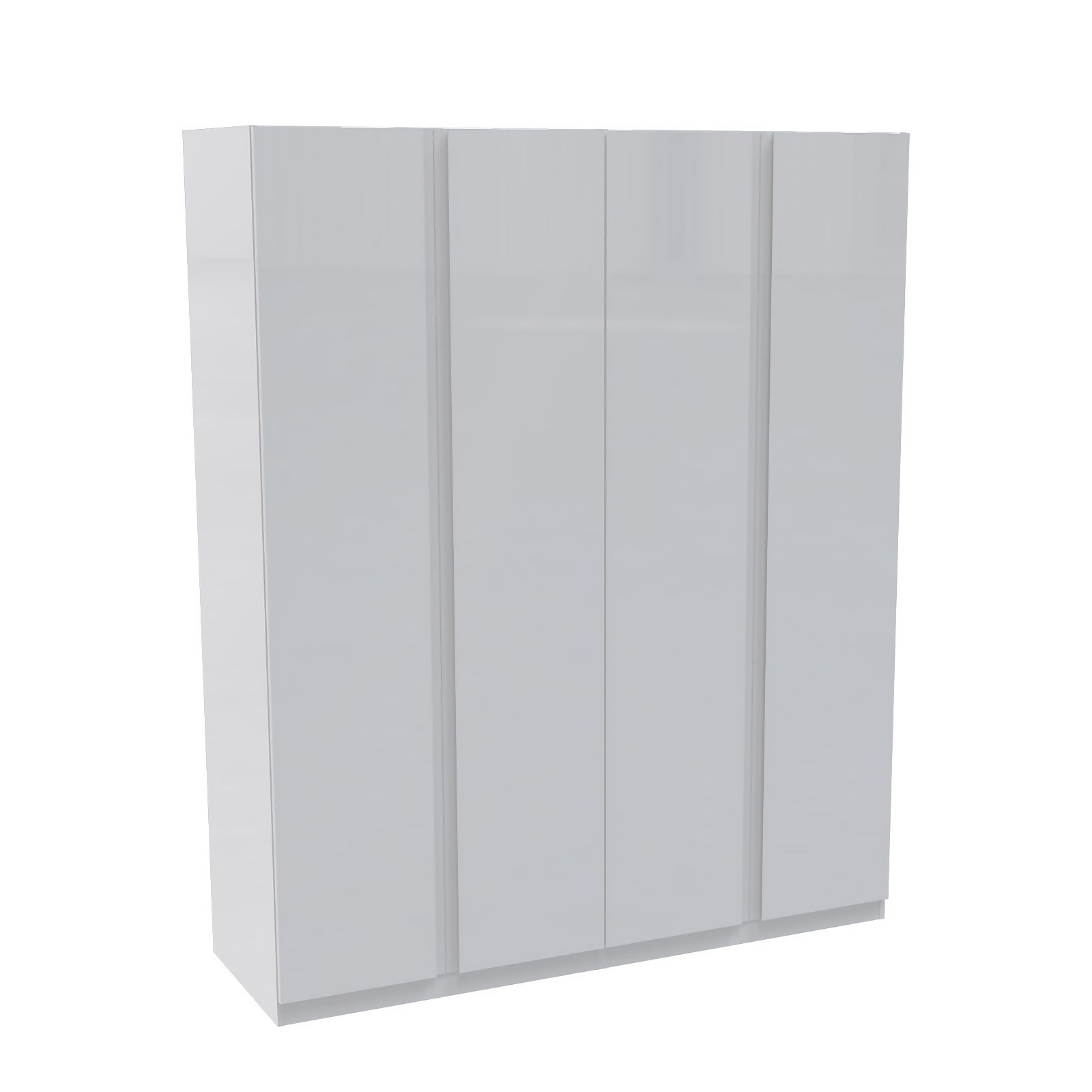 House Beautiful Escape Quad Wardrobe, White Carcass - Gloss White Handleless Doors (W) 1800mm x (H) 2196mm Price Comparisons | Compare The Build