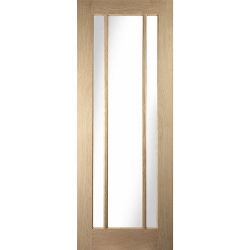 Jeld-wen Oregon White Oak Worcester Unfinished 3L Clear Glazed Internal Door 1981mm x 838mm x 35mm (78" x 33") Price Comparisons | Compare The Build