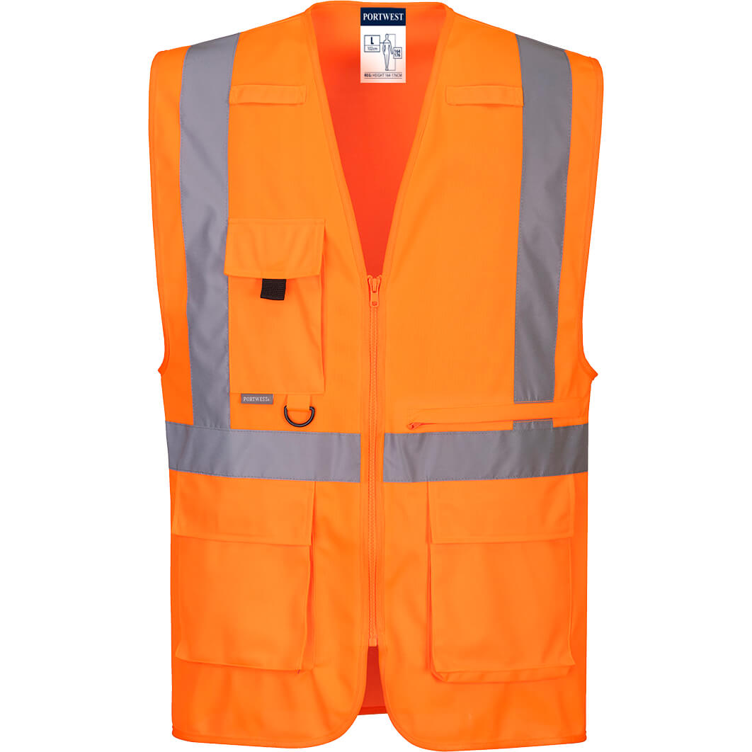 Portwest Executive Tablet Pocket Hi Vis Vest Orange 3XL | Compare The Build