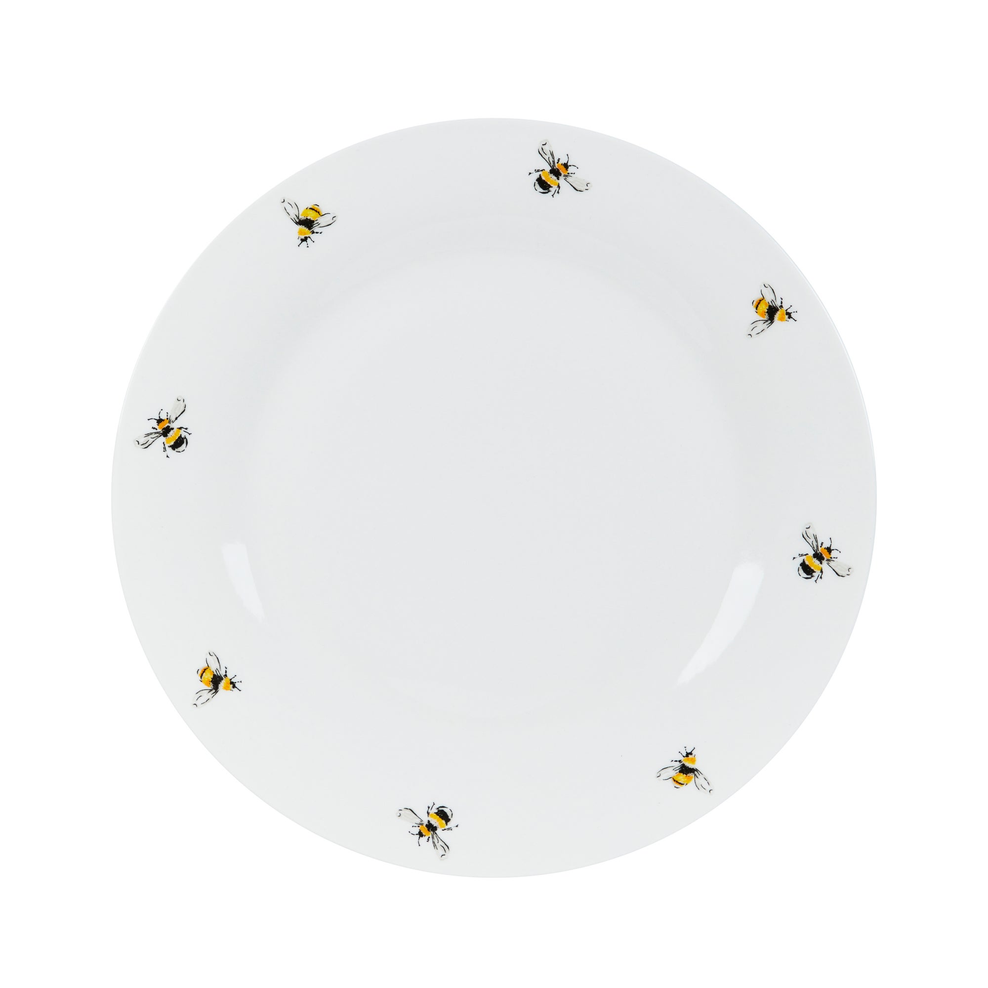 Bee Porcelain Dinner Plate White, Yellow and Black Price Comparisons | Compare The Build