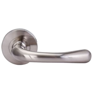 Vienna Satin Nickel Round Rose Door Handle - 1 Pair | Compare The Build