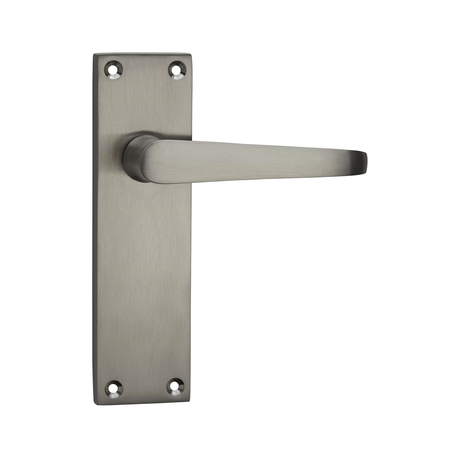 Homebuild Victorian Straight Long Backplate Latch Lever Set -  Brushed Nickel Price Comparisons | Compare The Build