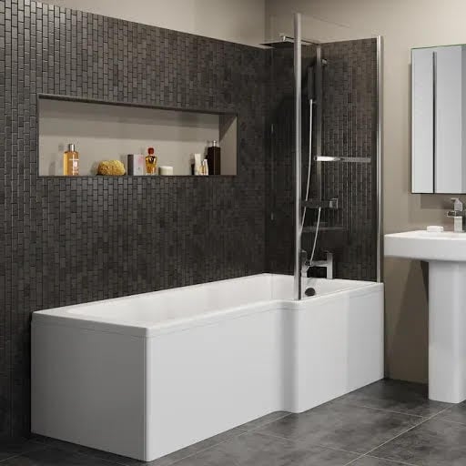 L Shaped Shower Bath, Bath Screen & Rail & Bath Panel 1500mm RH | Compare The Build