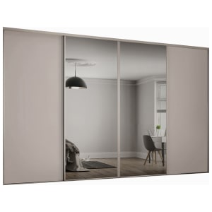 Spacepro Heritage 2 x 610mm Cashmere Panel Door/ 2 x Silver Mirror Kit with Colour Matched Track Price Comparisons | Compare The Build