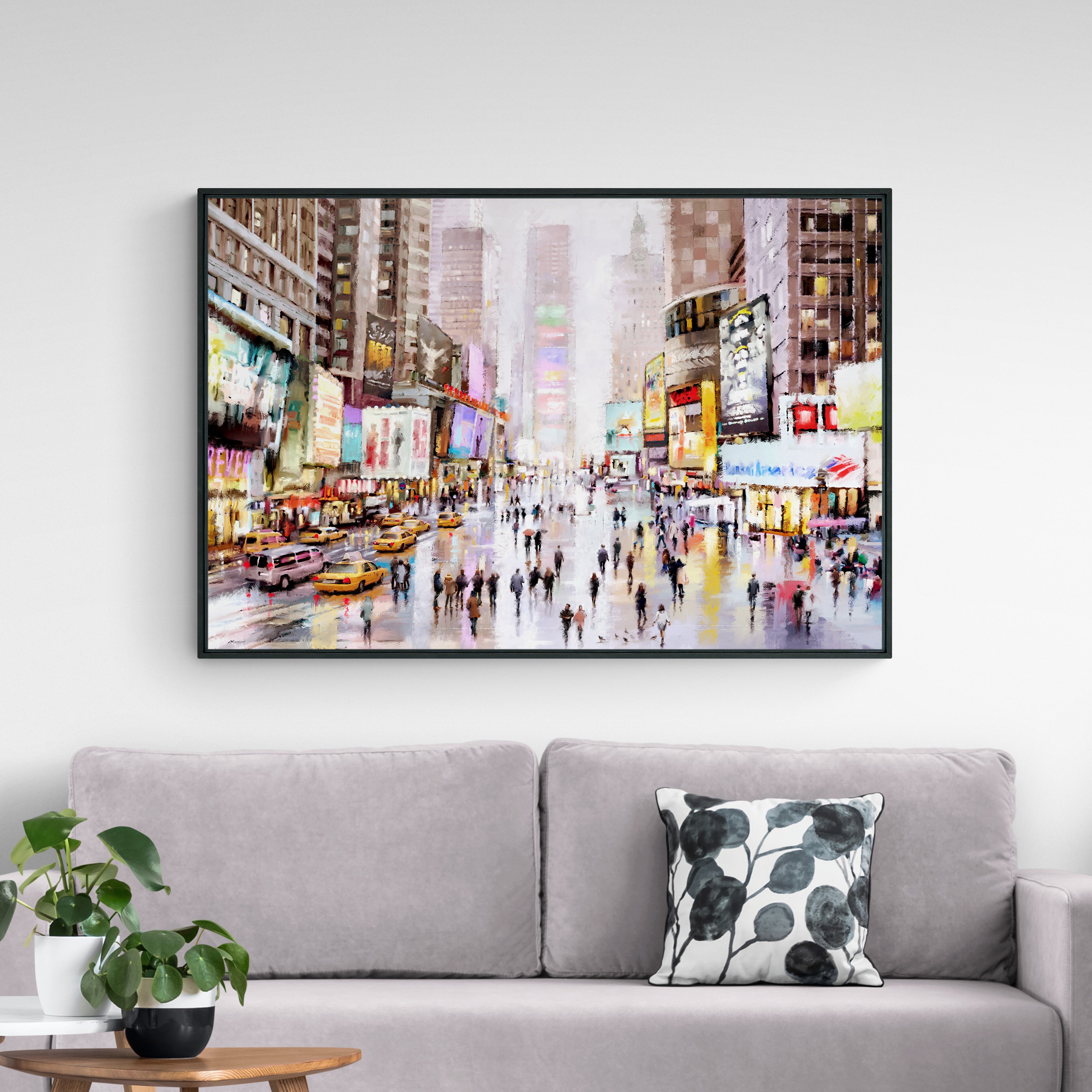 Times Square by Richard Macneil Framed Canvas MultiColoured Price Comparisons | Compare The Build