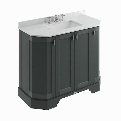 BC Designs Victrion Freestanding Traditional Angled Vanity Unit & Grey Basin 1000mm 3TH - Dark Grey Price Comparisons | Compare The Build