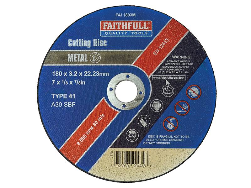 Faithfull FAI1803M Metal Cut Off Disc 180 x 3.2 x 22.23mm Price Comparisons | Compare The Build