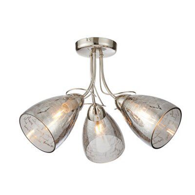 Jenessa Bright Nickel Effect 3 Lamp Ceiling Light Price Comparisons | Compare The Build