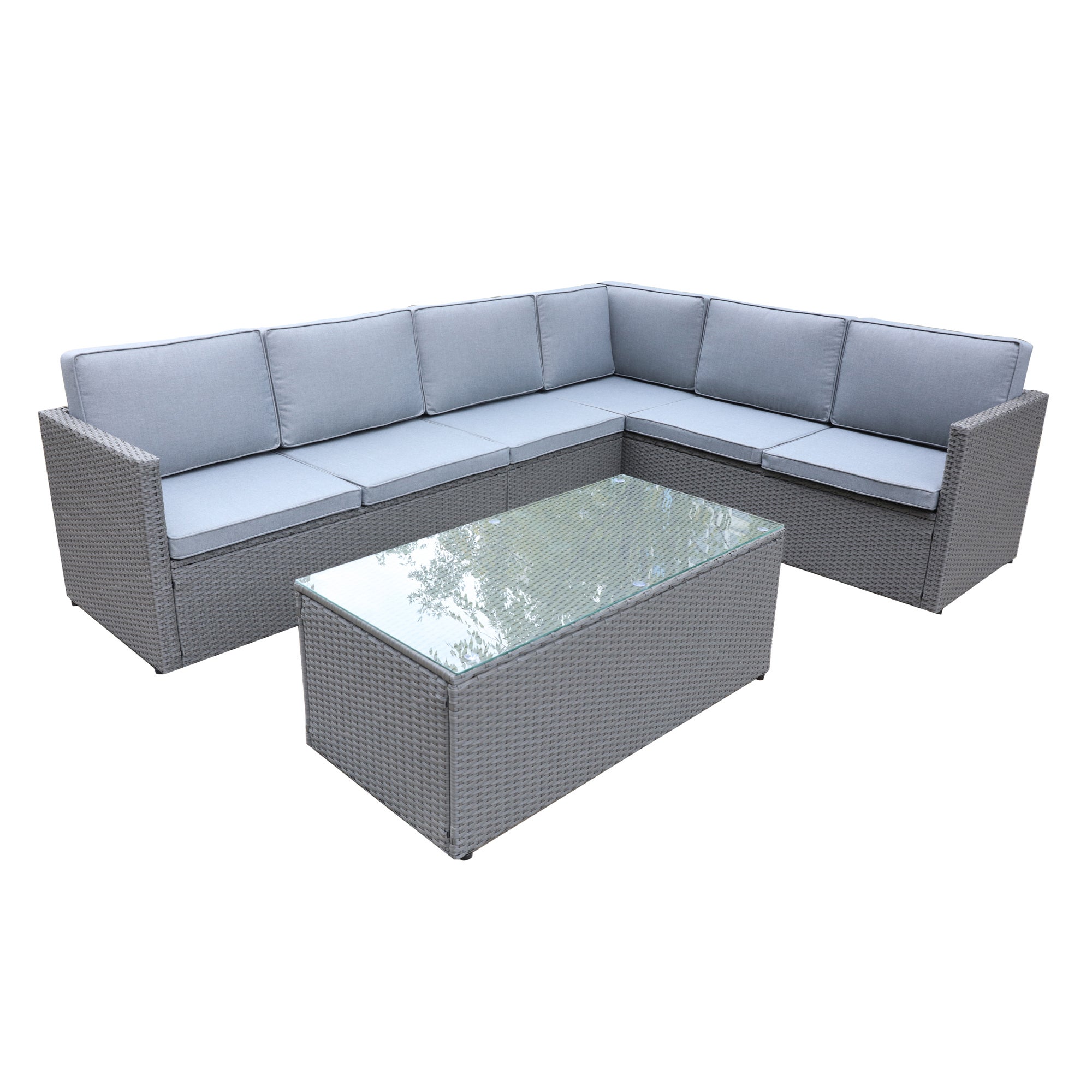 Berlin 6 Seater Grey Corner Lounging Set Grey Price Comparisons | Compare The Build