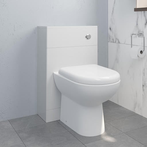 Aurora White Gloss Concealed Cistern Unit & Toilet 500mm Price Comparisons | Compare The Build