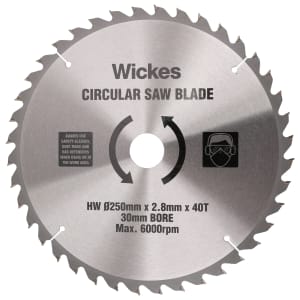 Wickes 40 Teeth Medium Cut Circular Saw Blade - 250 x 30mm Price Comparisons | Compare The Build