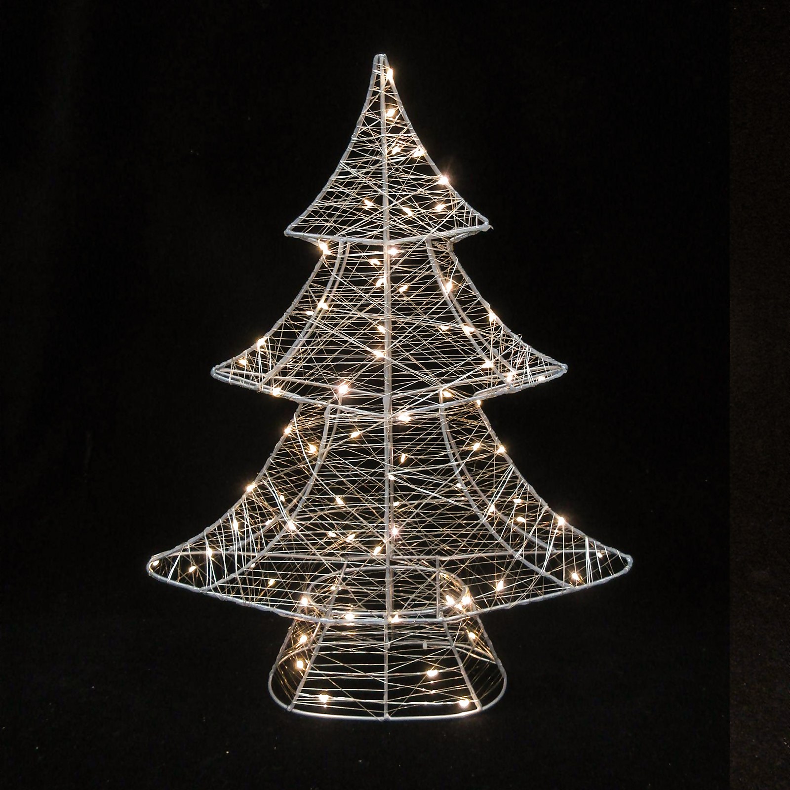 80 LED Silver Tree 3D Light Up Christmas Decoration (Battery Operated) Price Comparisons | Compare The Build