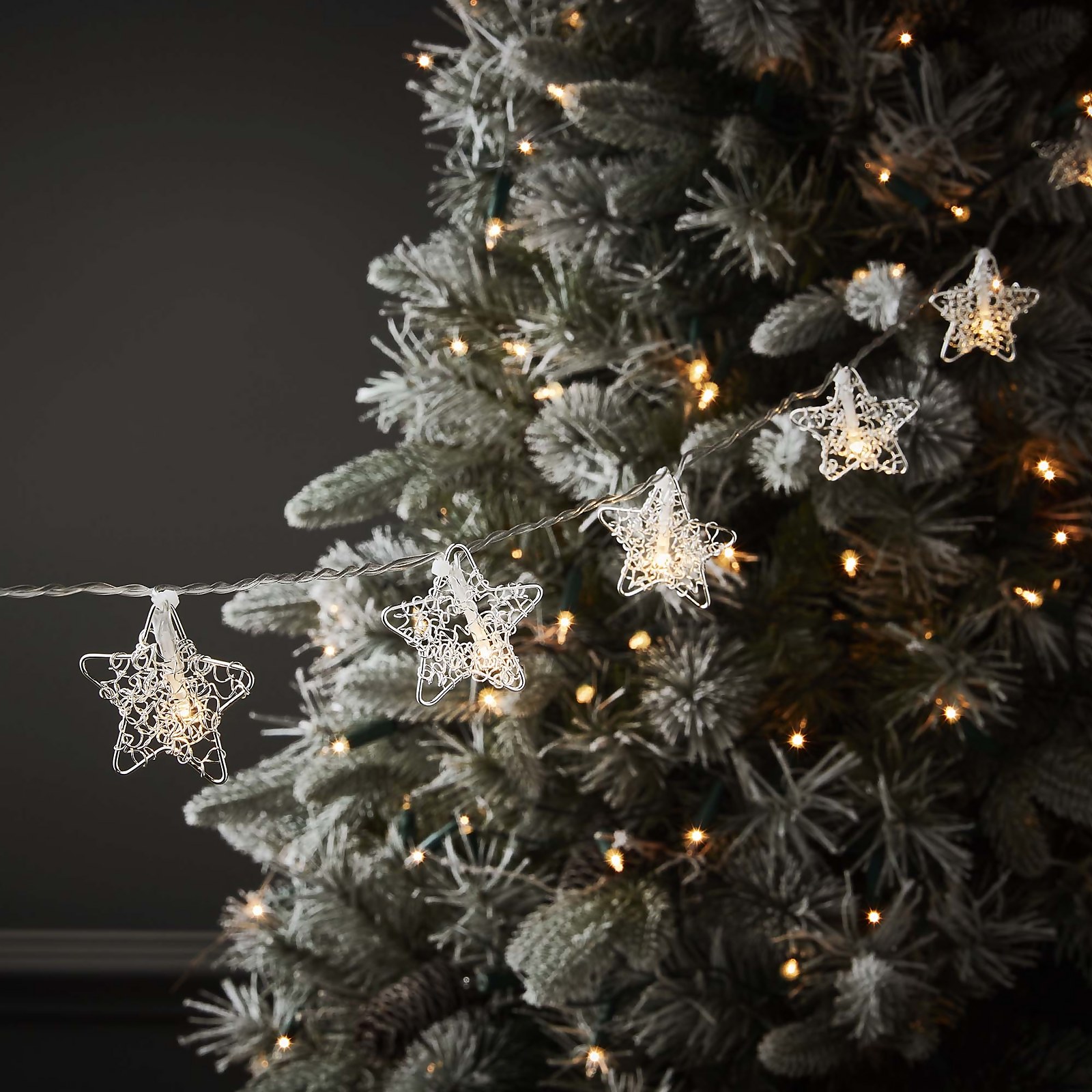 15 Silver Wire Star Christmas Tree Lights - Battery Operated Price Comparisons | Compare The Build