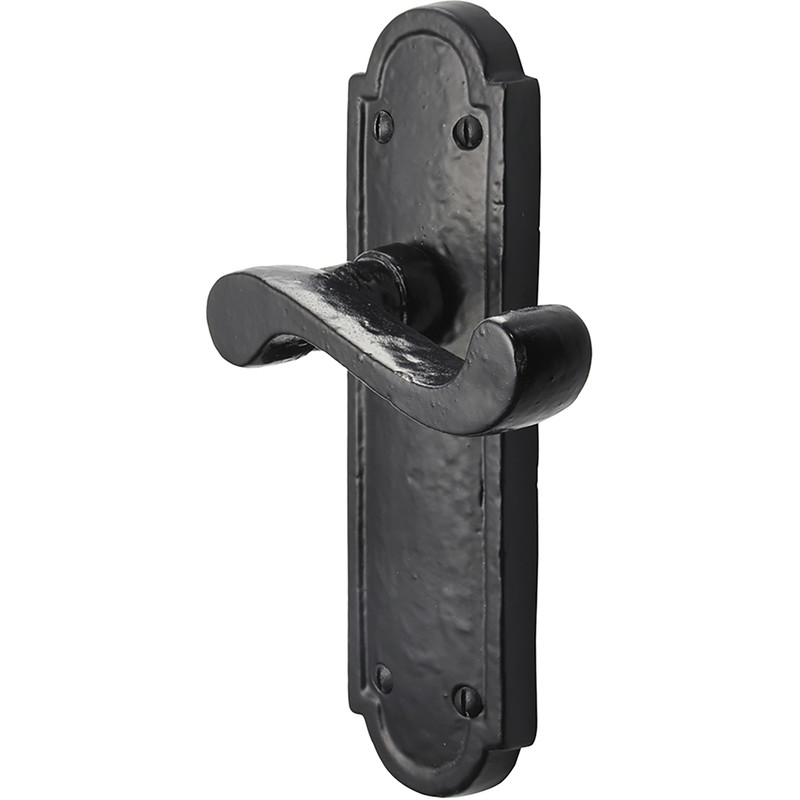 Old Hill Ironworks Laverton Suite Door Handles 172mm x 48mm Latch (Pair) in Black Stainless Steel | Compare The Build