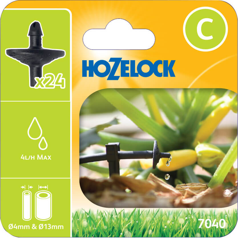 Hozelock MICRO Pinch Drip Pressure Compensating Dripper 5/32" (4mm) & 1/2" (12.5mm) Pack of 24 | Compare The Build