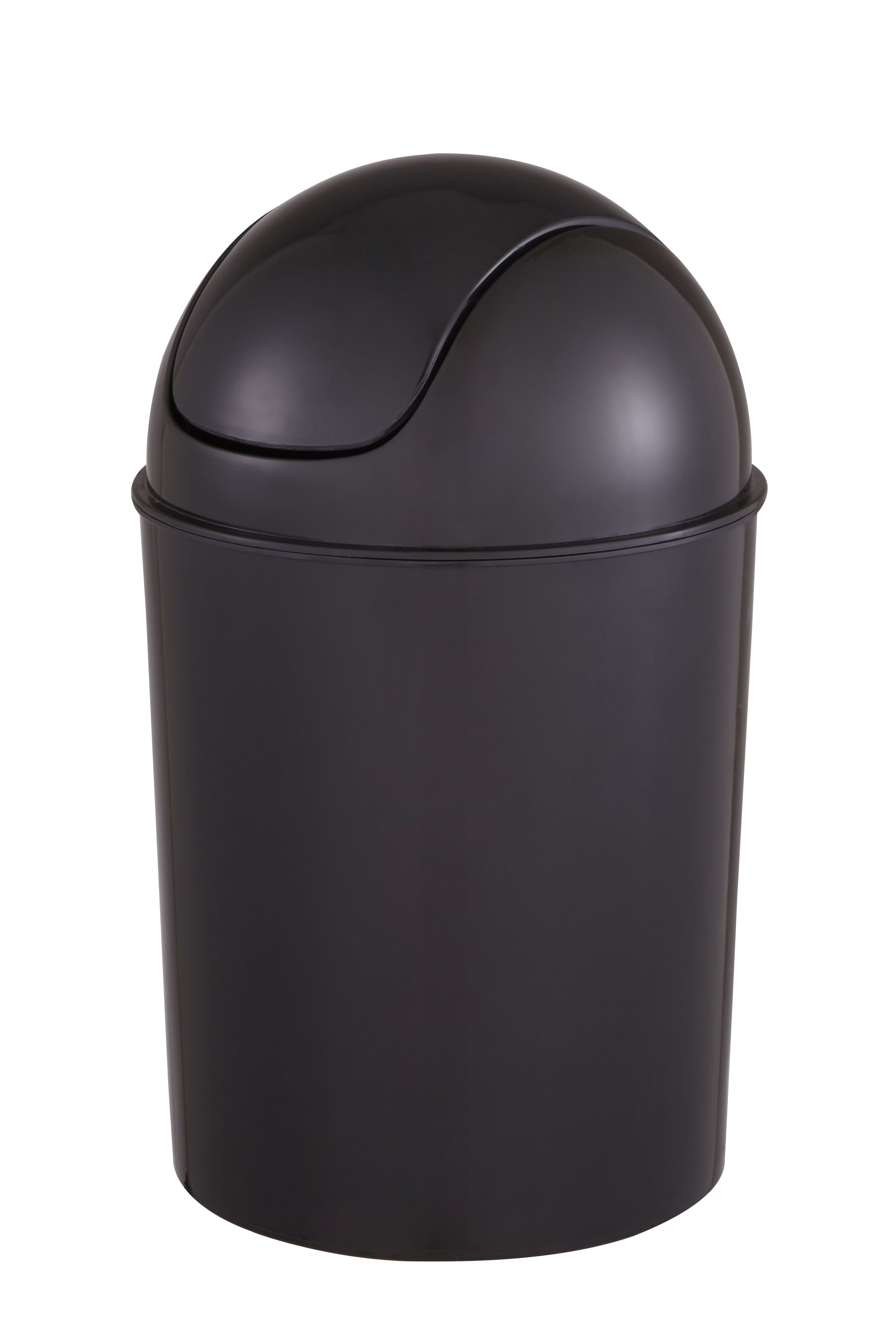 Cooke & Lewis Palmi Black Plastic Round Bathroom Swing Top Lid Bin, 5L | Compare The Build