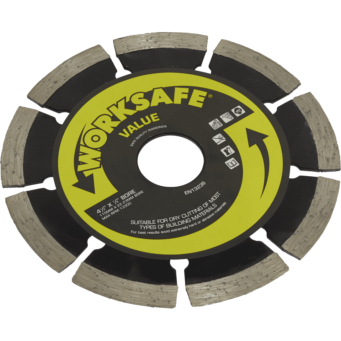 Sealey Worksafe Value Segmented Diamond Cutting Disc 115mm 22mm Price Comparisons | Compare The Build