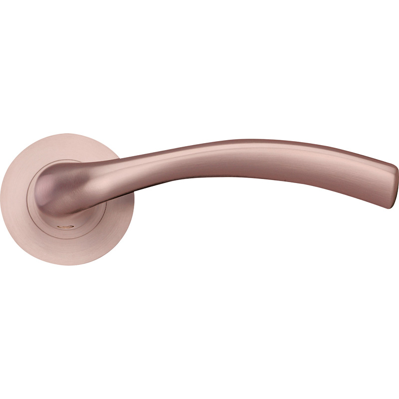 Stanza Siena Lever on Rose Door Handles Gold (Pair) in Tuscan Rose | Compare The Build