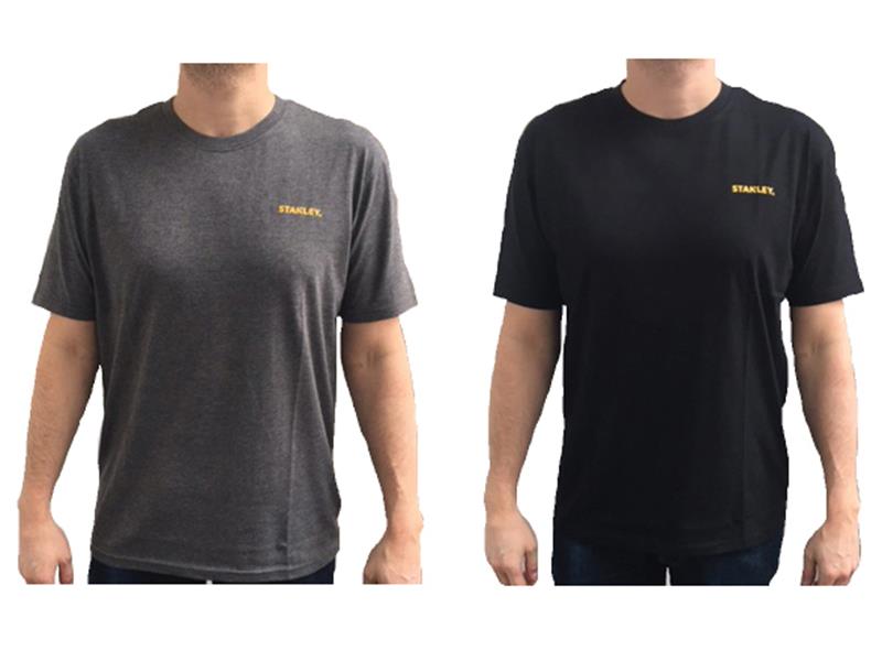 STANLEY® Clothing STCTSGB2L T-Shirt Twin Pack Grey & Black - L Price Comparisons | Compare The Build