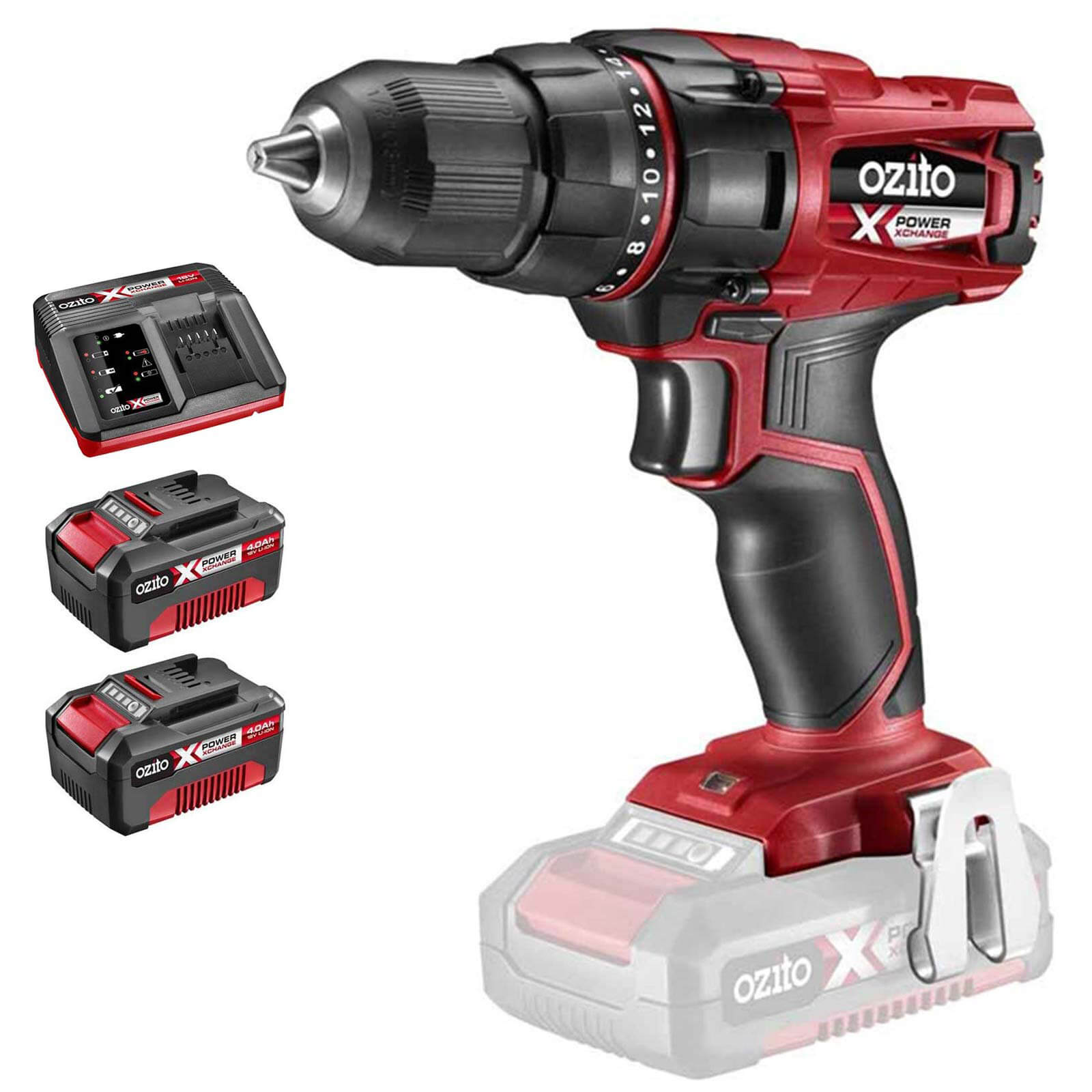 Ozito PXDD 18v Cordless Drill Driver 2 x 4ah Li-ion Charger No Case Price Comparisons | Compare The Build