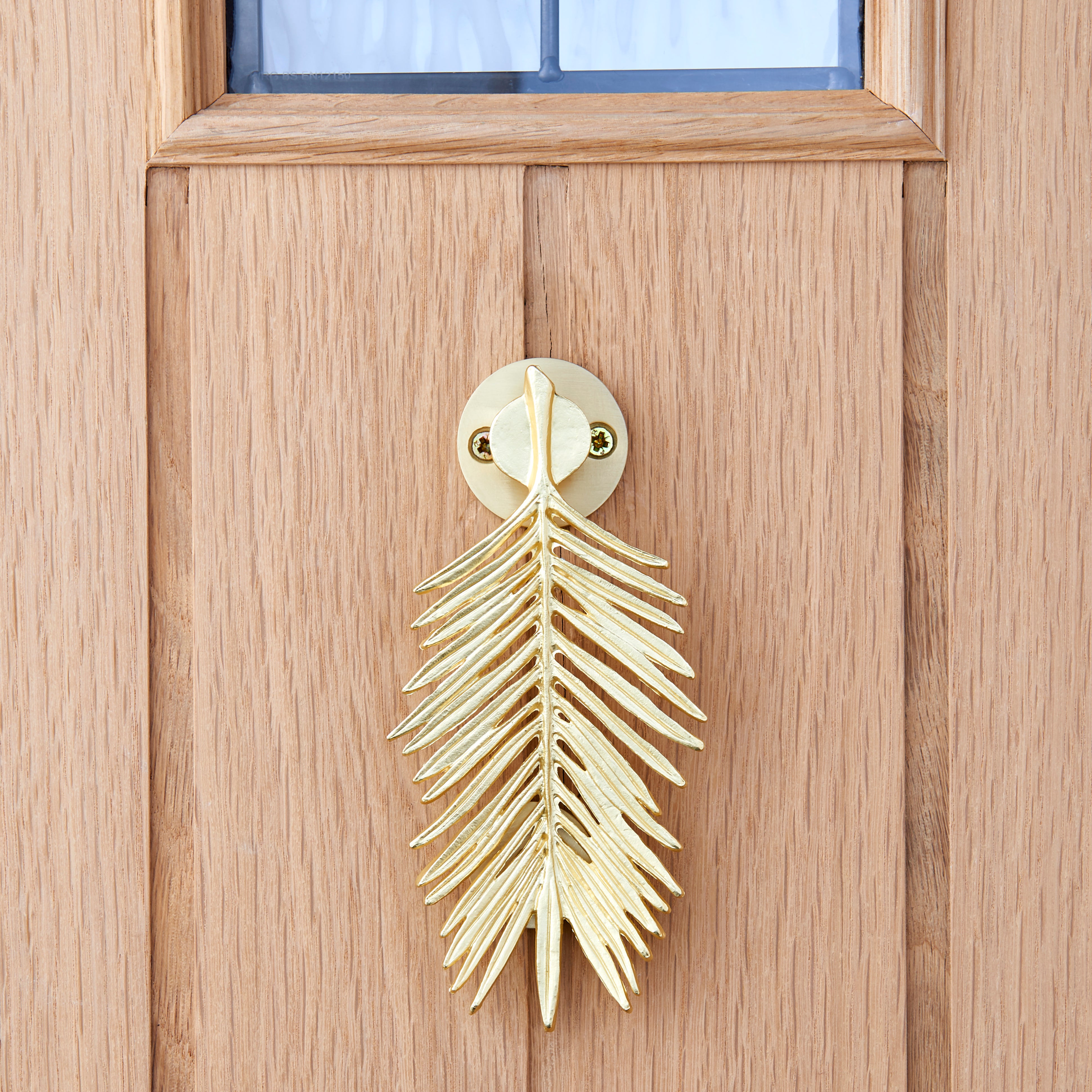 Palm Leaf Brushed Gold Door Knocker Gold Price Comparisons | Compare The Build